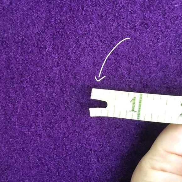 Vintage purple boiled wool vest faux fur collar women's Large crest patch - Picture 3 of 10